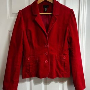 Red Corduroy H&M Jacket, Size 12